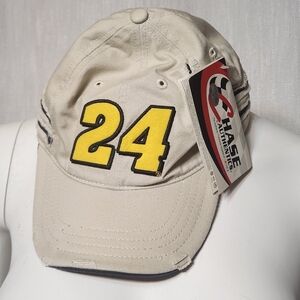 Jeff Gordon Chase Authentics Hat Racing 24 NASCAR Hat Khaki Distressed Cap
